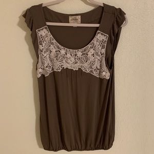 Deletta Anthropologie Bubble Hem Top